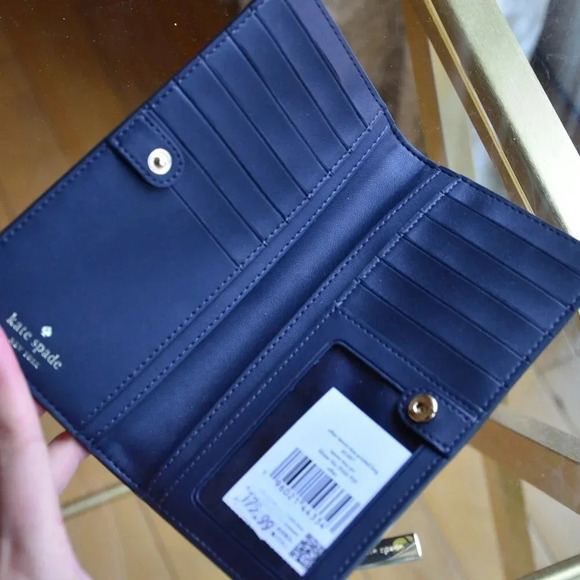 Kate Spade KF497 Tennis Toss Large Slim Bifold Wallet - Picture 4 of 8